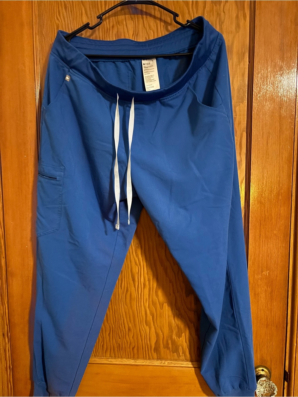 Figs Royal Blue Medical Scrub Pants with Drawstring Waist